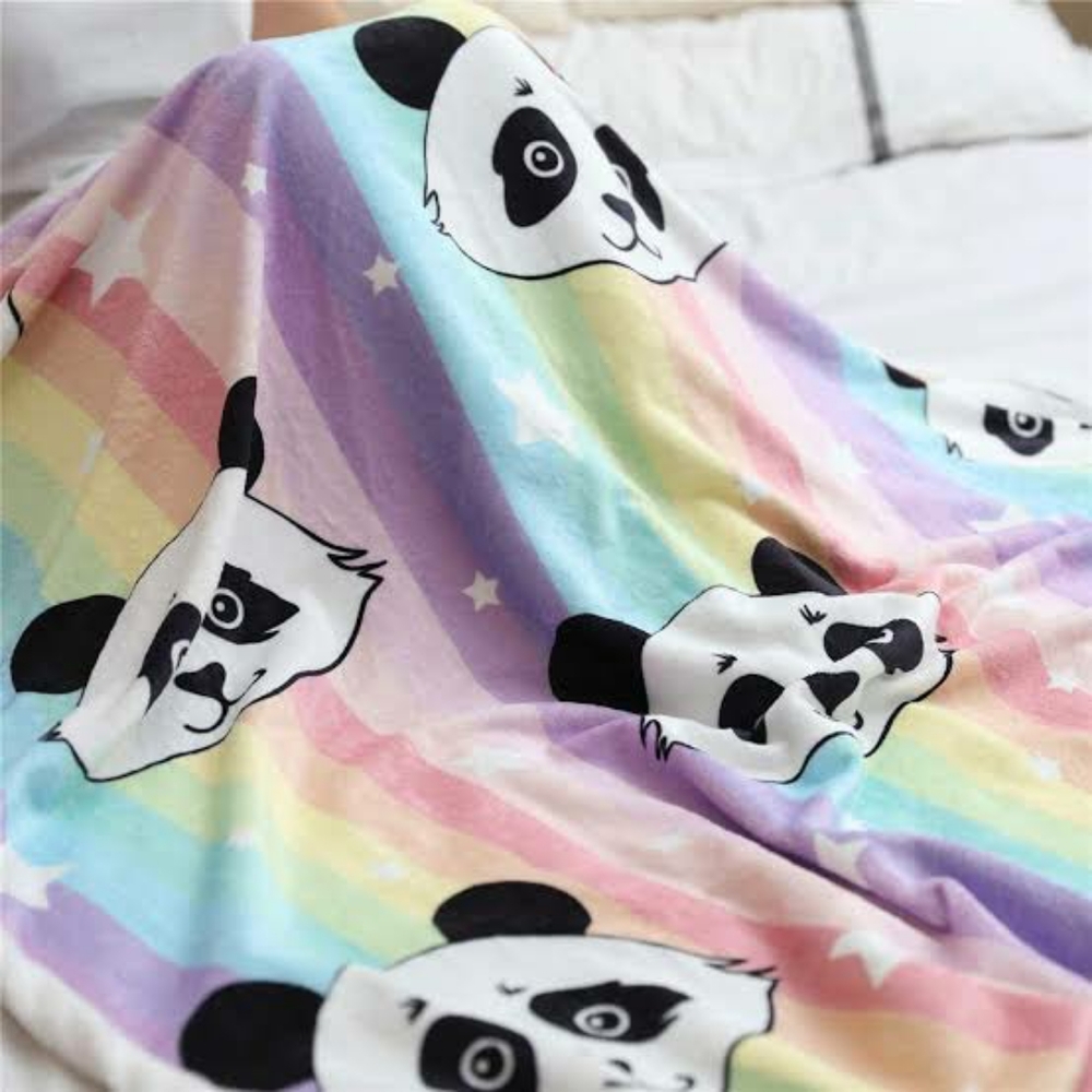 Rainbow Panda Plush Blanket